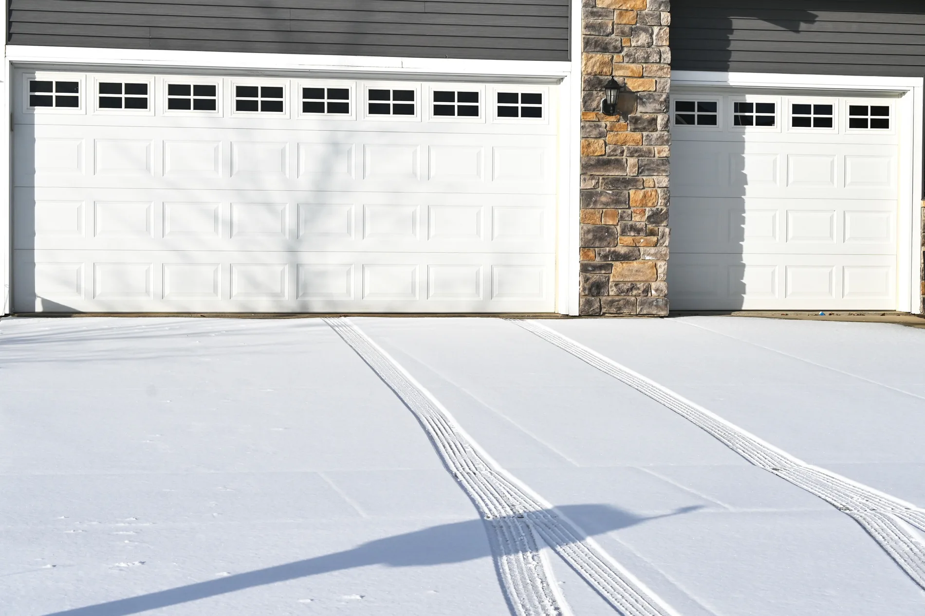 Before and After Repaired Garage Door