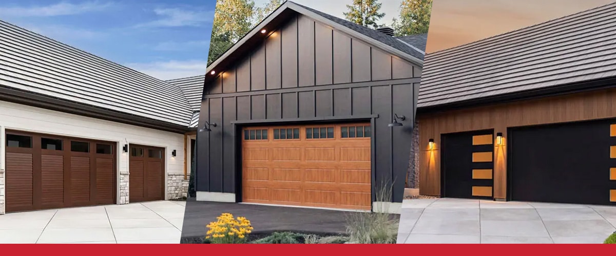 Side-by-side comparison of garage door styles