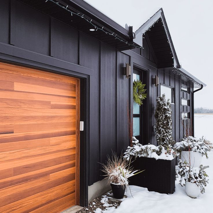 Interior modern garage high-tech opener black door