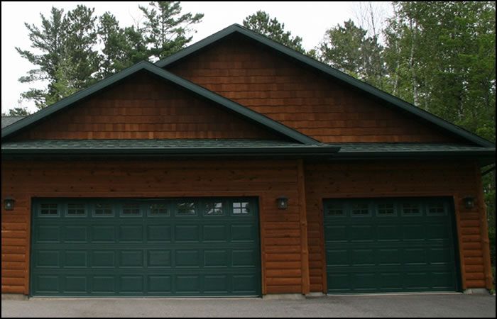 Textured Dark Green Garage Door