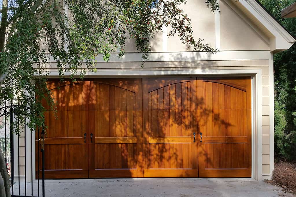 Modern glass aluminum garage door natural light photo