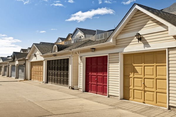 Eco-friendly modern garage with recycled doors