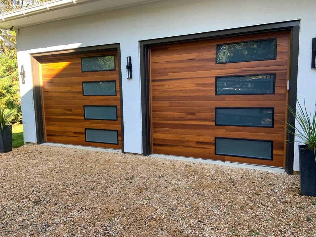 Garage door styles steel wooden smart openers display