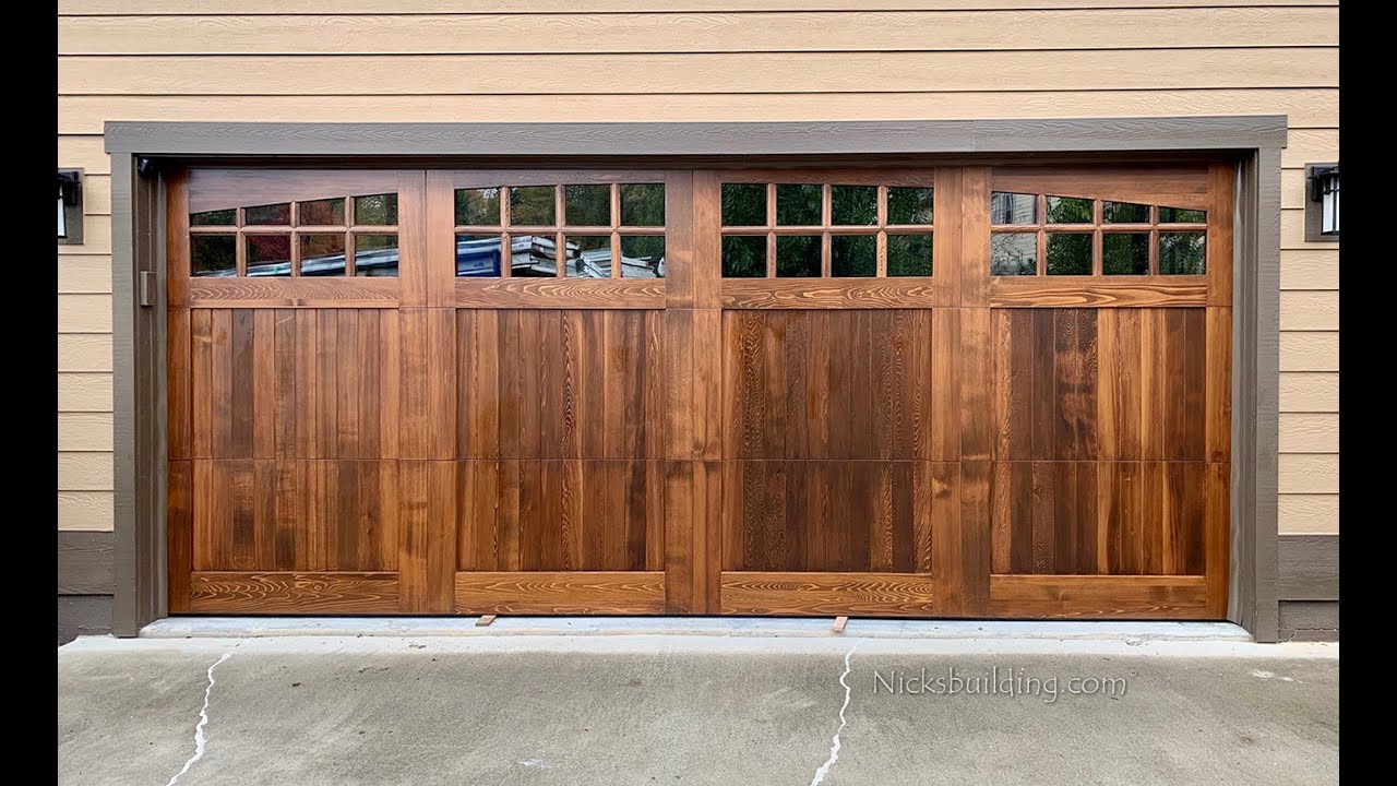 Energy-efficient garage insulated wooden door
