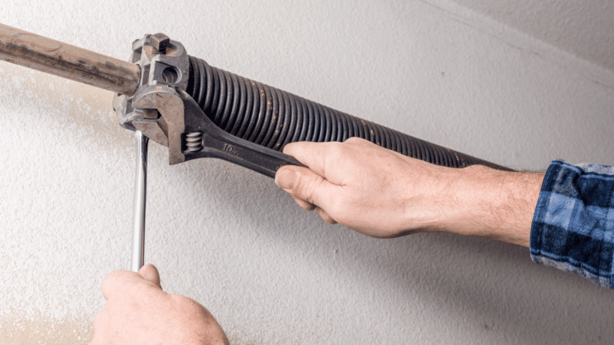 Old metal garage door transformation