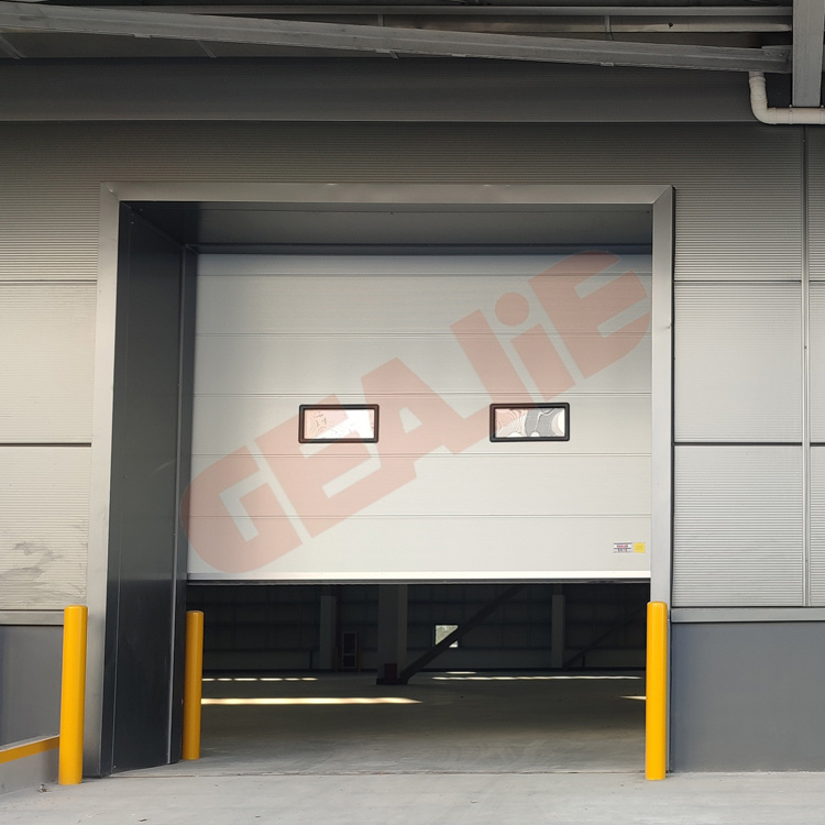 Action Photo of Forklift Driving Through Sectional Door