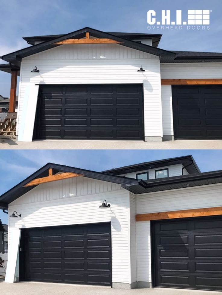 Composite Black Wood Garage Door Energy-Efficient Design