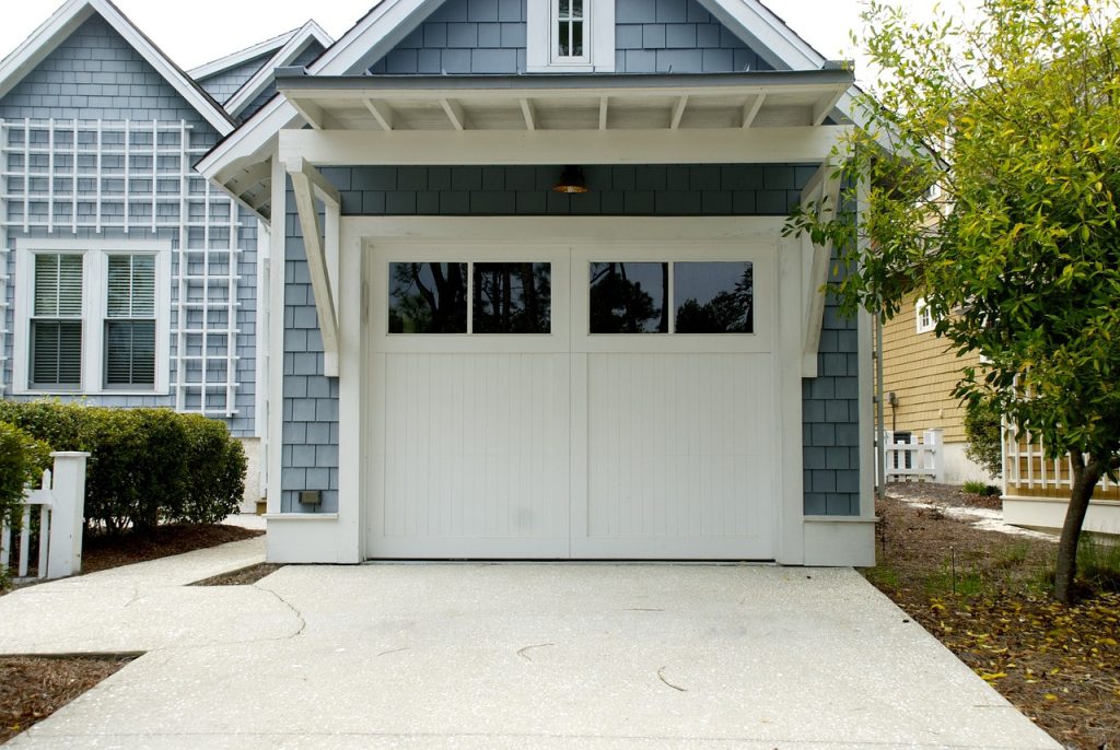 High-Resolution Close-up Photo of Wood Grain Texture Garage Door