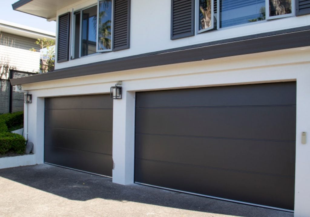 Close-up Photo of Smooth Finish Steel Garage Door