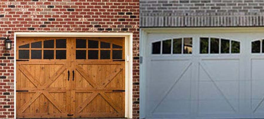 Before and after insulated garage door installation
