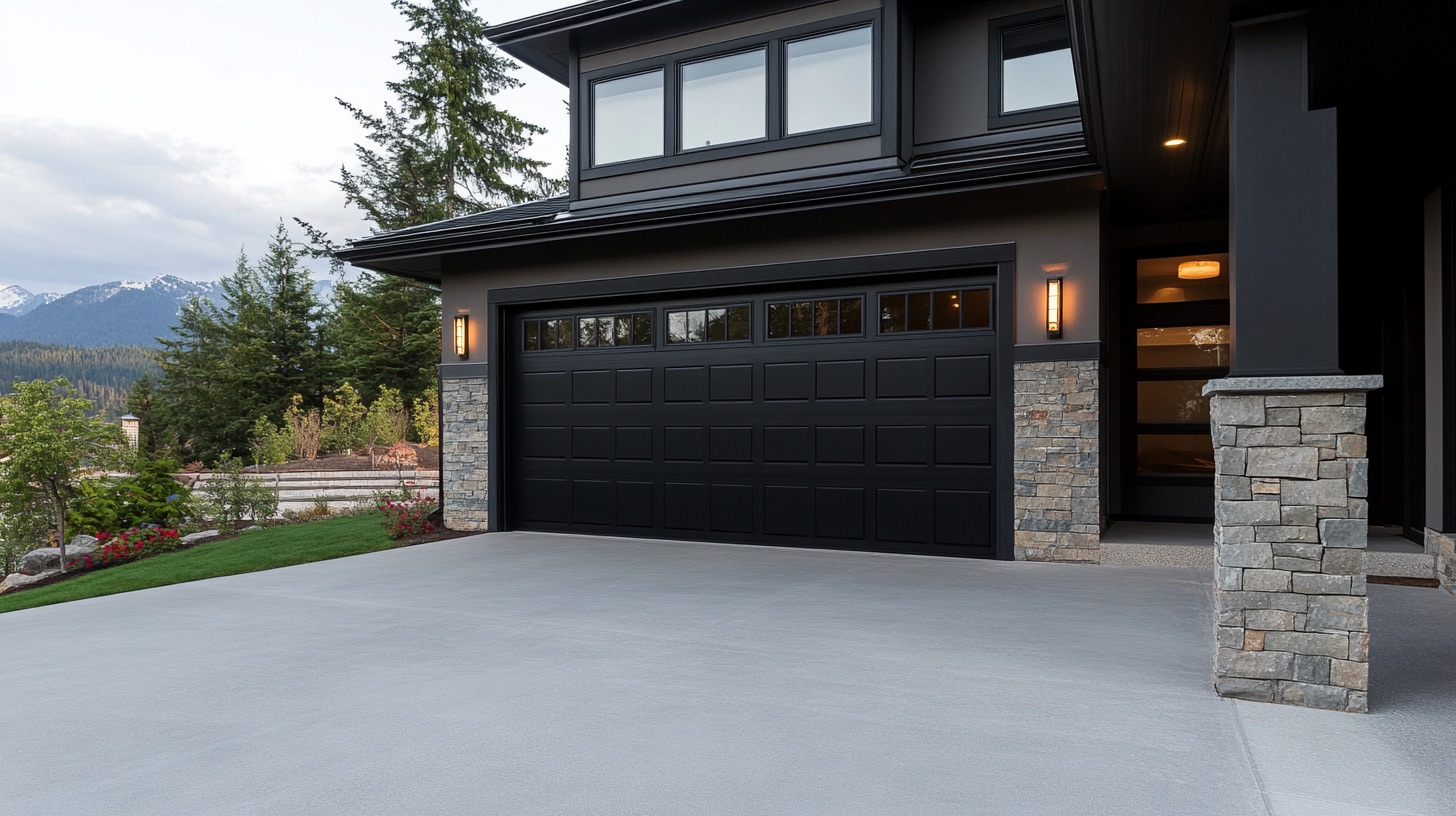 Cozy Home Classic Wooden Garage Door Natural Setting Photography