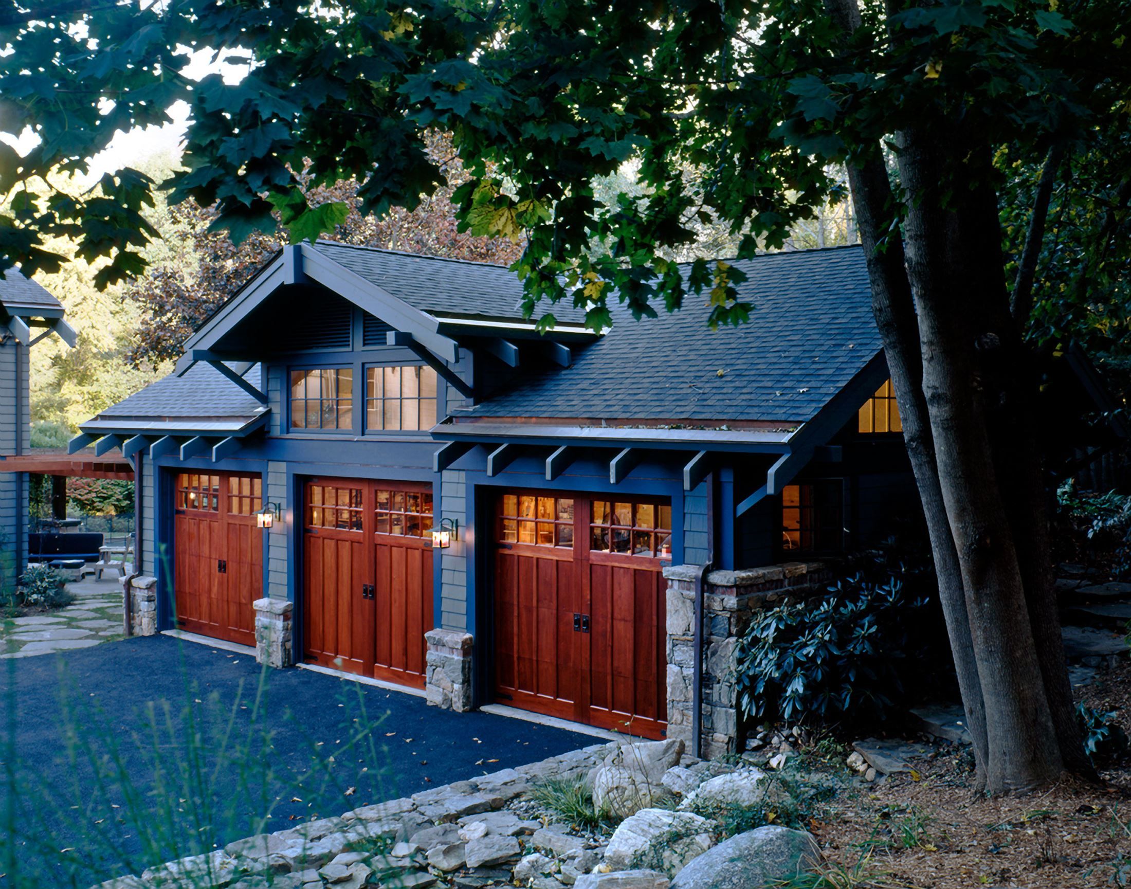 Create a split-image depicting the transformation of a home's curb appeal after a garage door installation