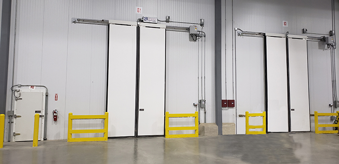 Warehouse Interior with Old and New Door