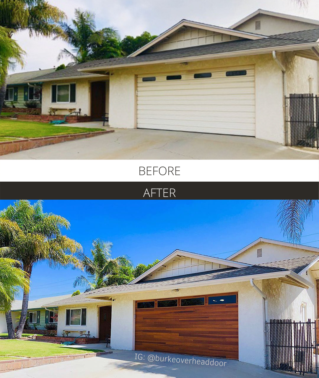 Aerial neighborhood view different garage door styles