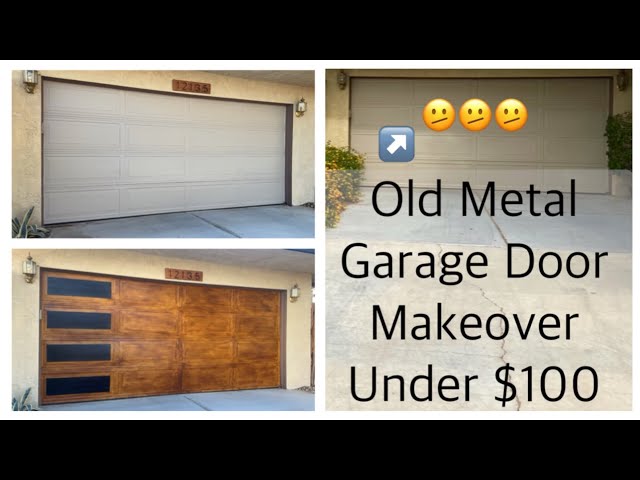 Close-up of garage door materials
