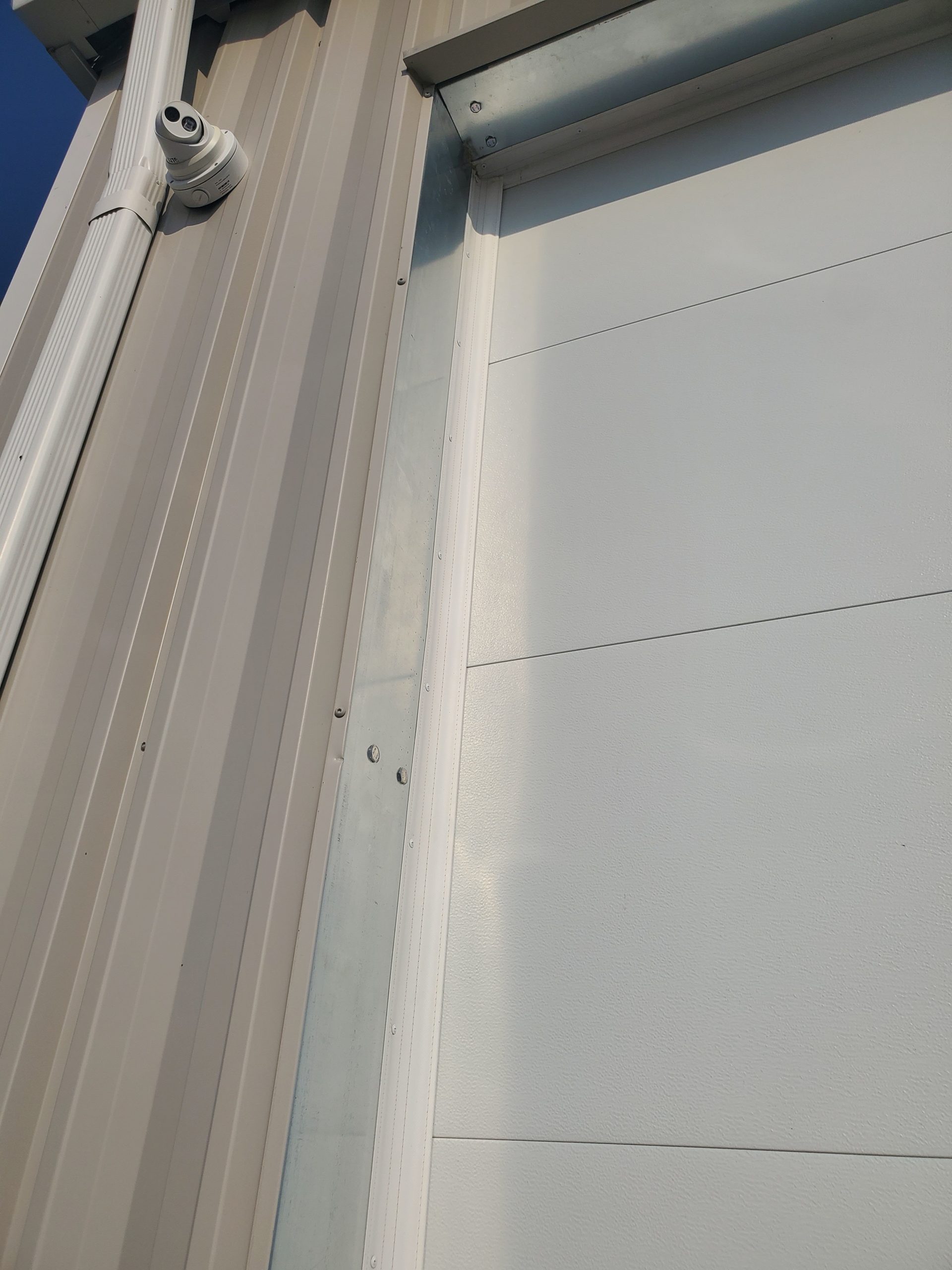 Close-up photo of garage door weatherstripping details