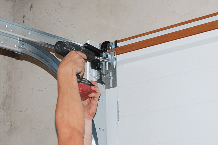 Outdoor photo of a pristine garage door with a durable jamb