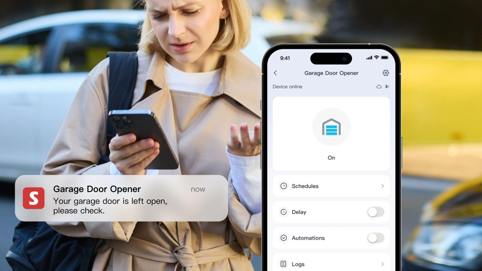 Families using smart garage door openers technology