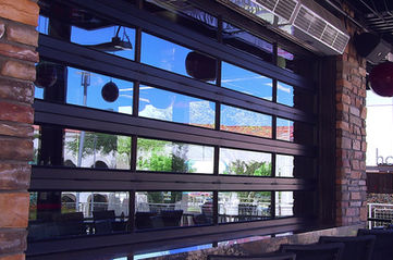 Industrial-Style Black Framed Glass Garage Doors