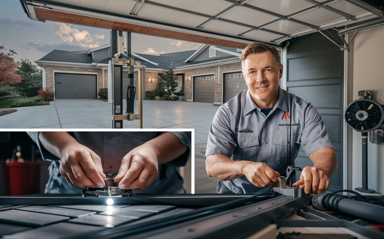 Happy Family Posing New Garage Door