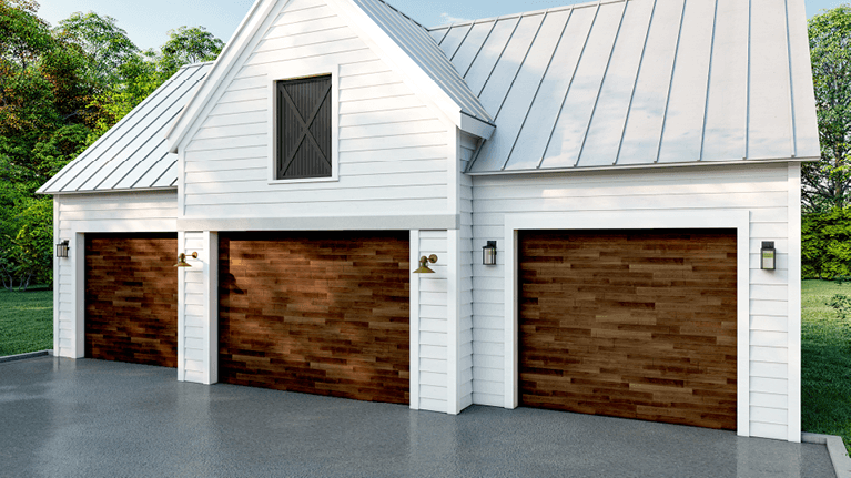 Eco-friendly FSC-certified wooden garage door photo