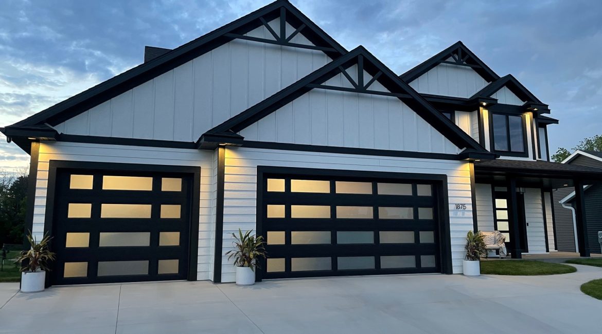 Interior garage natural light glass doors