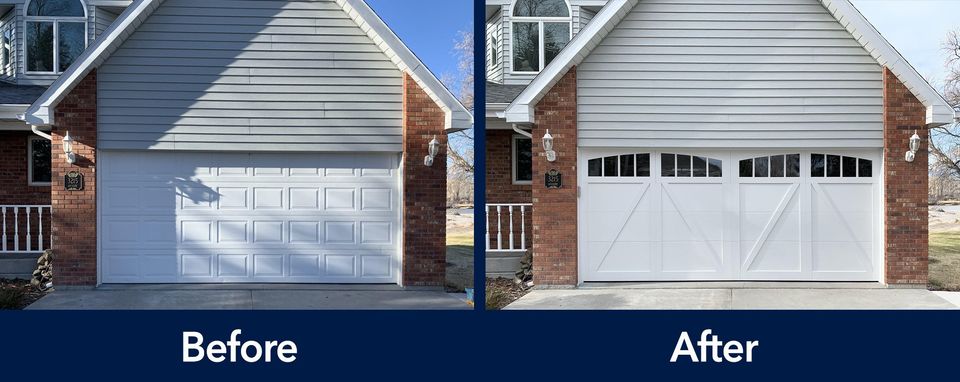Family in Front of New Carriage Garage Door