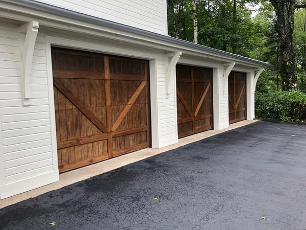 Decorative barn-style garage doors